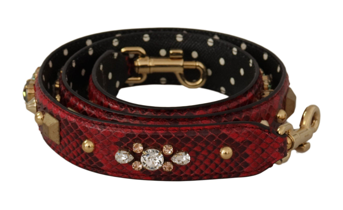 Bandoulière en cuir de python rouge Dolce &amp; Gabbana