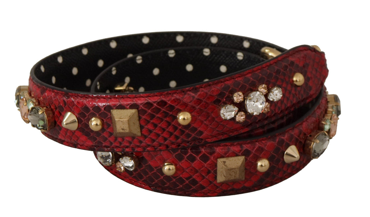 Bandoulière en cuir de python rouge Dolce &amp; Gabbana