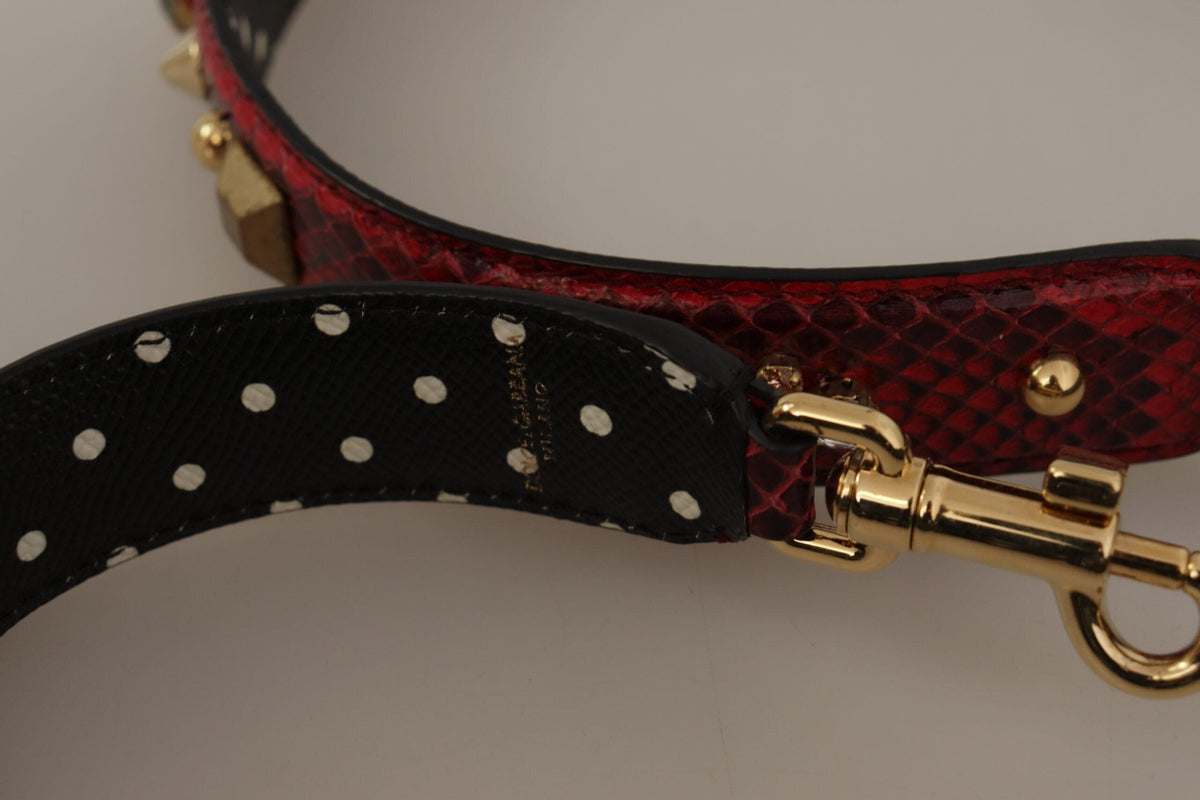 Bandoulière en cuir de python rouge Dolce &amp; Gabbana