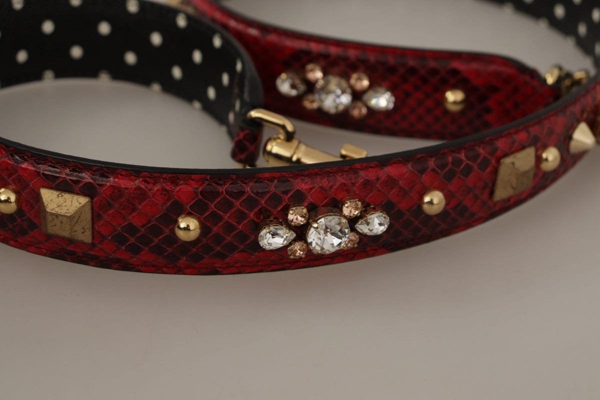 Bandoulière en cuir de python rouge Dolce &amp; Gabbana