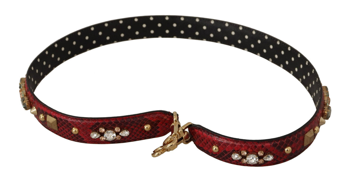 Bandoulière en cuir de python rouge Dolce &amp; Gabbana