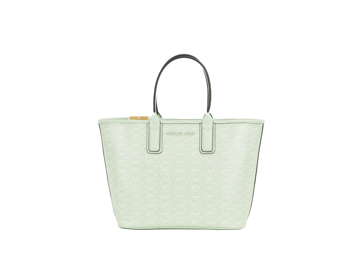 Sac à main fourre-tout Michael Kors Jodie en polyester recyclé avec logo Jacquard de petite taille, vert atome