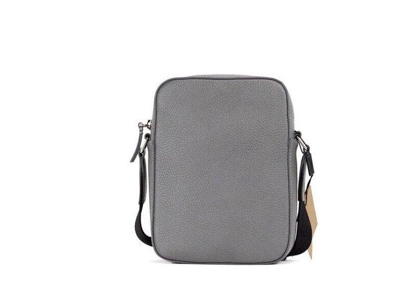 Bolso bandolera pequeño Burberry Thornton de piel granulada con logotipo en relieve en gris