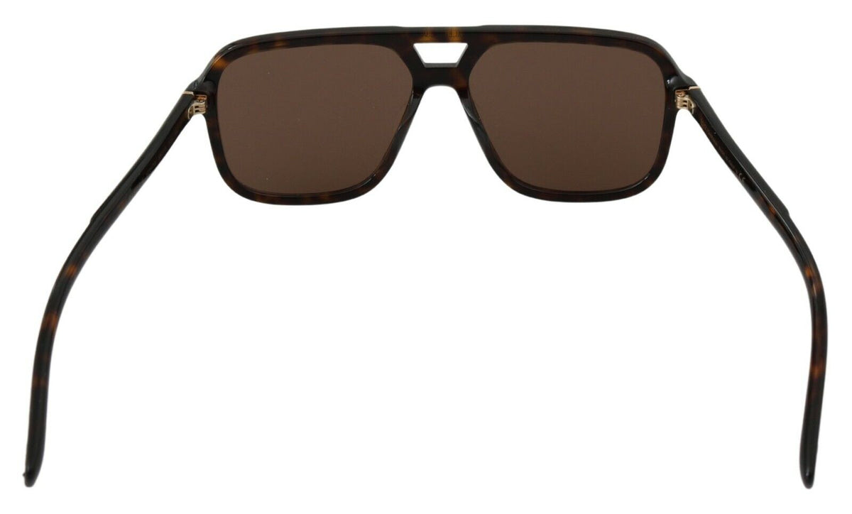 Gafas de sol elegantes con estampado marrón de Dolce &amp; Gabbana para hombre