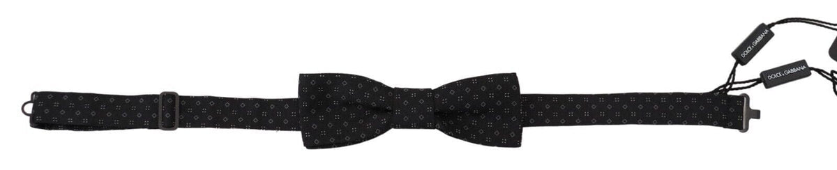 Nœud papillon noir en soie à motifs exclusifs Dolce &amp; Gabbana