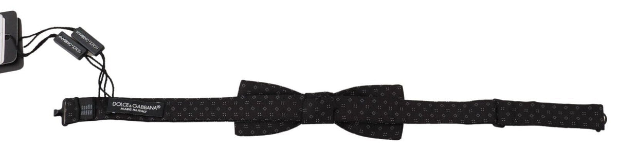 Nœud papillon noir en soie à motifs exclusifs Dolce &amp; Gabbana