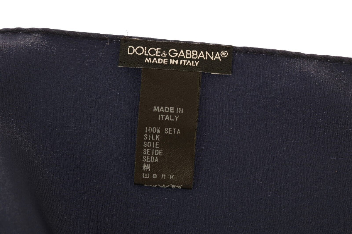 Pañuelo de bolsillo elegante de seda Dolce &amp; Gabbana en azul brillante