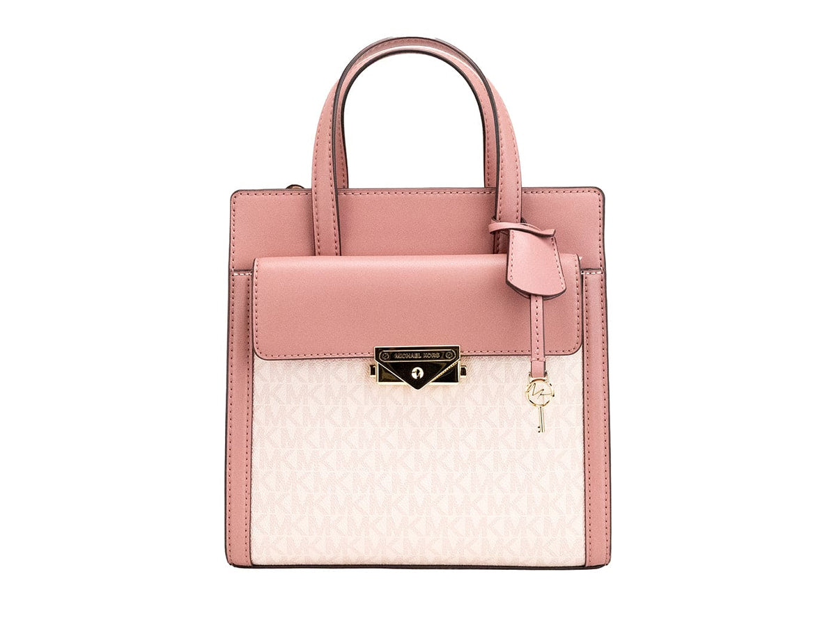 Sac à main fourre-tout à rabat en PVC rose Michael Kors Cece Small